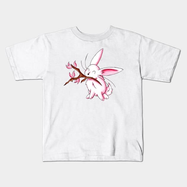 Bunny Blossoms Kids T-Shirt by KristenOKeefeArt